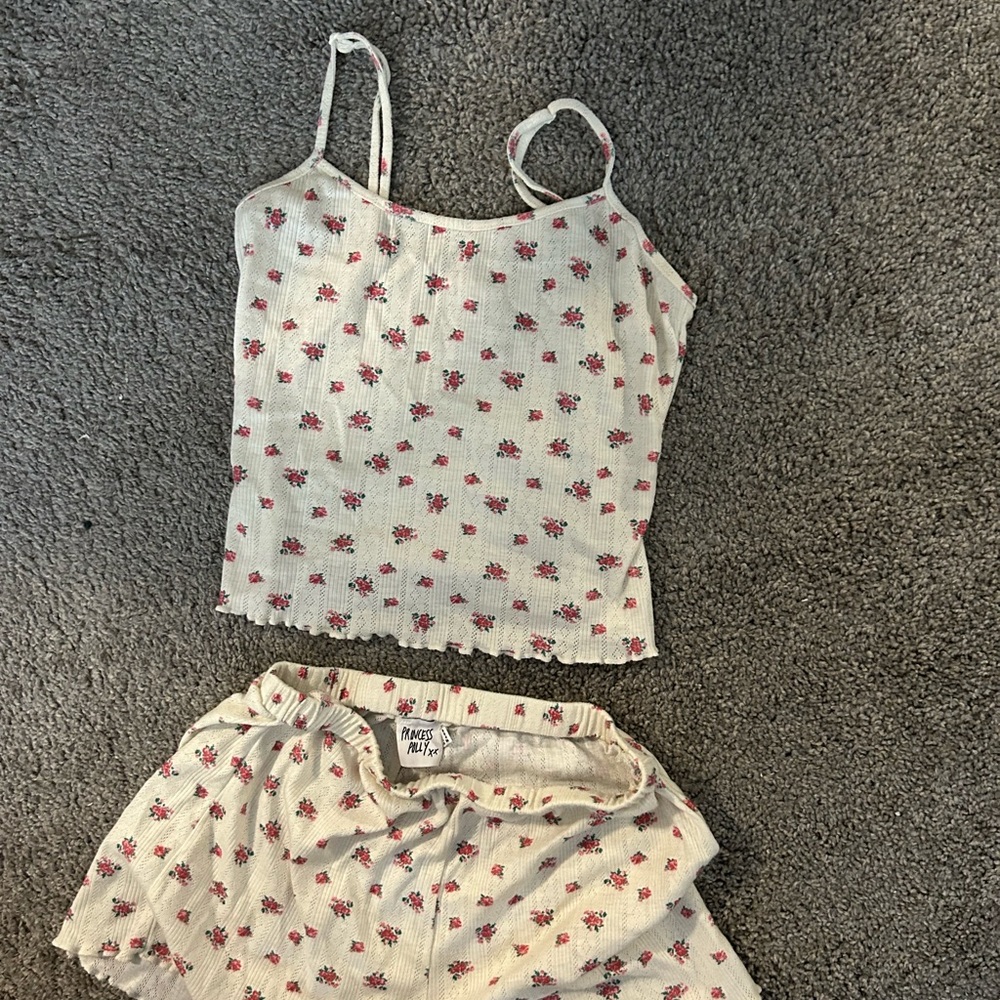 Princess Polly White and Pink Floral Pajama Set